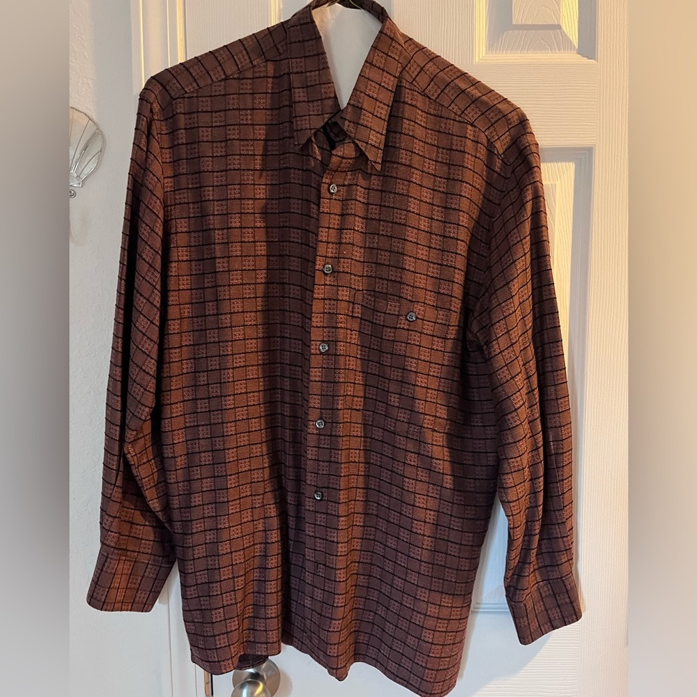 Men's Brown Checkered Retro Shirt